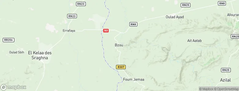 Bzou, Morocco Map