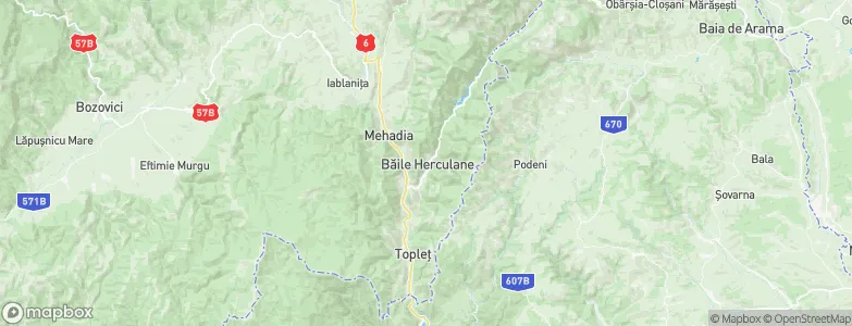 Băile Herculane, Romania Map