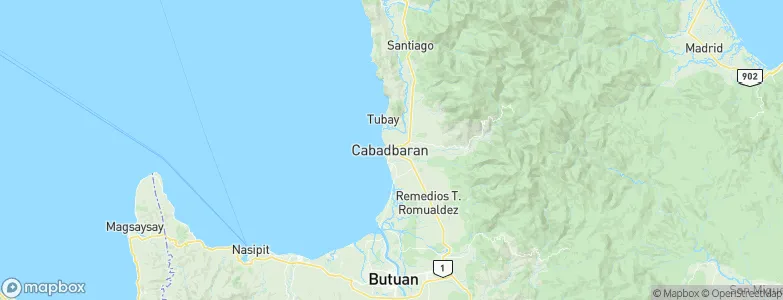 Cabadbaran, Philippines Map