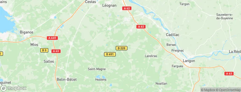 Cabanac-et-Villagrains, France Map