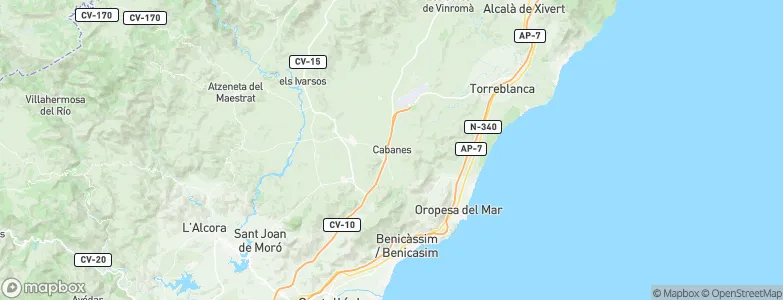 Cabanes, Spain Map