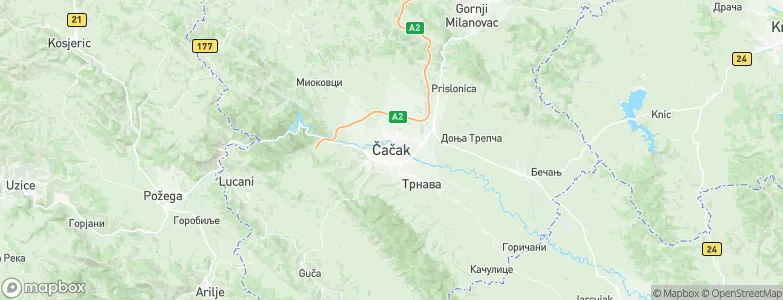 Čačak, Serbia Map