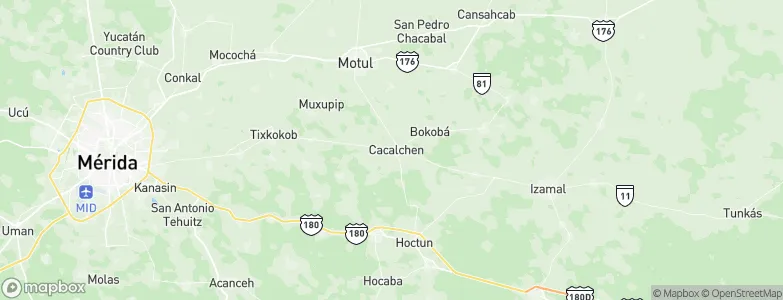 Cacalchen, Mexico Map