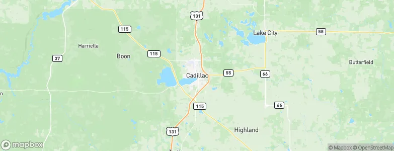 Cadillac, United States Map
