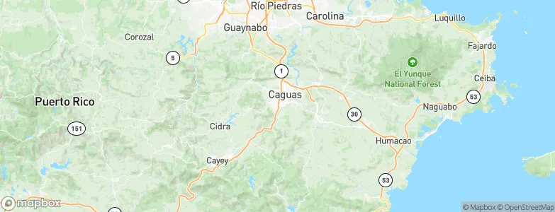 Caguas, Puerto Rico Map