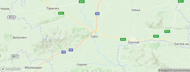 Caher, Ireland Map