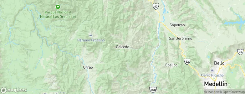 Caicedo, Colombia Map