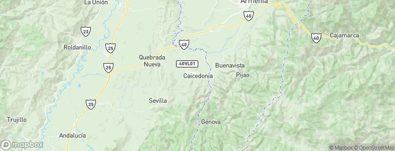 Caicedonia, Colombia Map