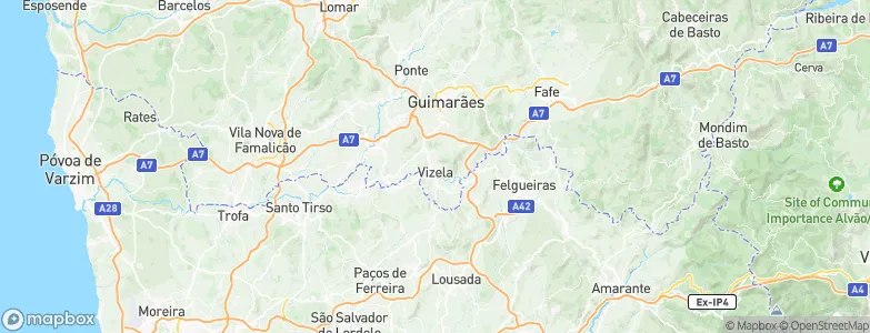 Caldas de Vizela, Portugal Map