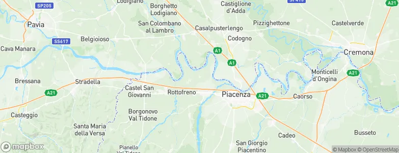 Calendasco, Italy Map