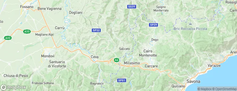 Camerana, Italy Map