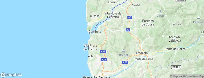 Caminha Municipality, Portugal Map