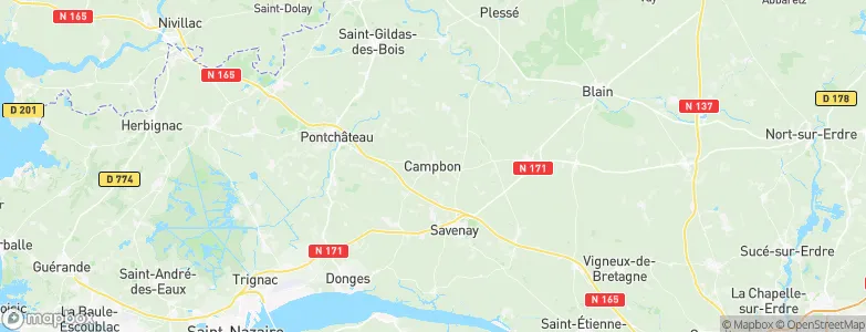 Campbon, France Map