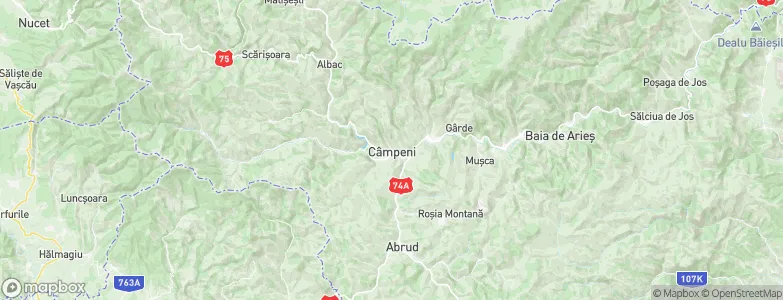 Câmpeni, Romania Map