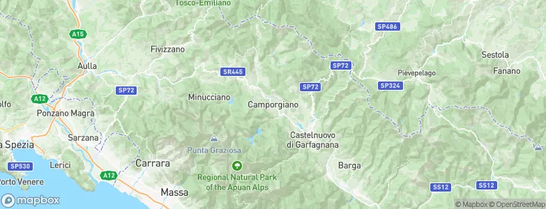 Camporgiano, Italy Map