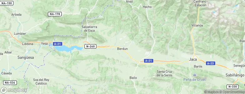 Canal de Berdún, Spain Map