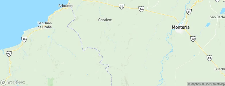 Canalete, Colombia Map
