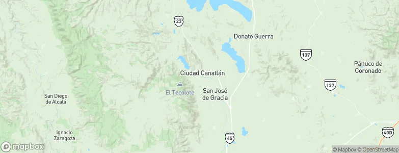 Canatlán, Mexico Map