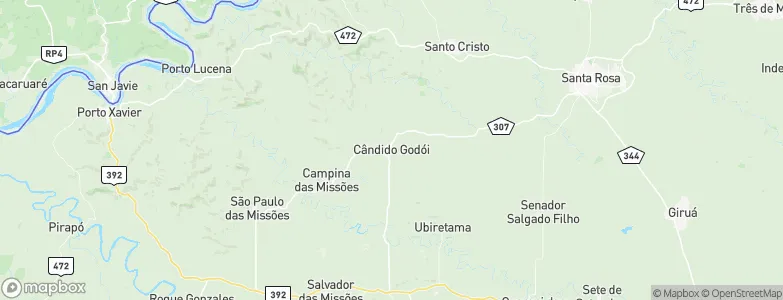 Cândido Godói, Brazil Map
