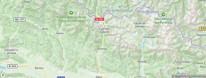 Canfranc, Spain Map