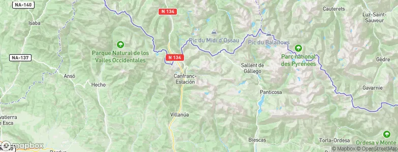 Canfranc, Spain Map