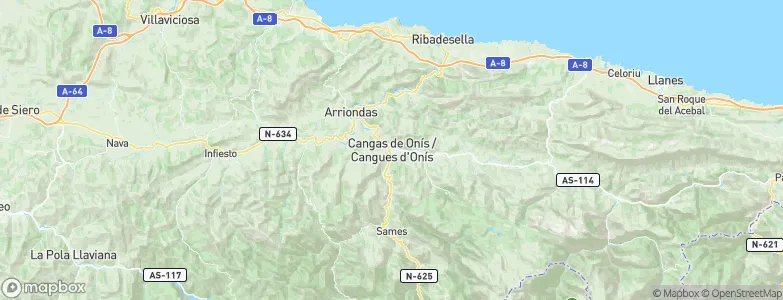 Cangas de Onis, Spain Map