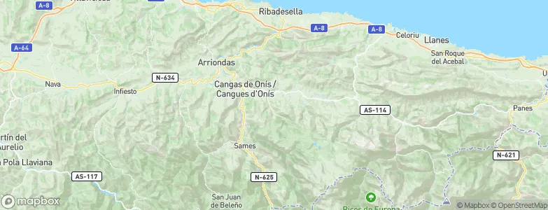 Cangas de Onís, Spain Map