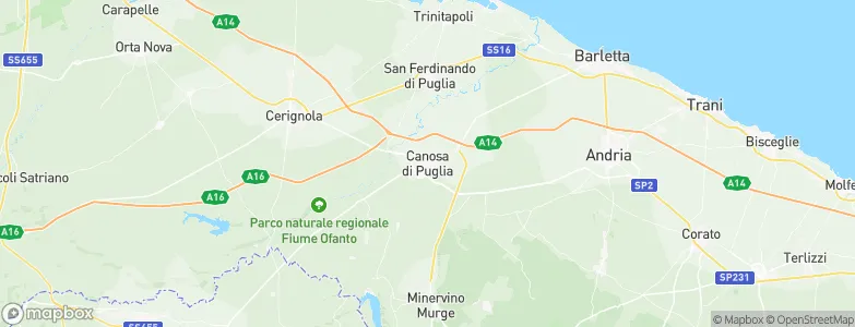 Canosa di Puglia, Italy Map