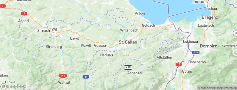 Canton of Appenzell Ausserrhoden, Switzerland Map