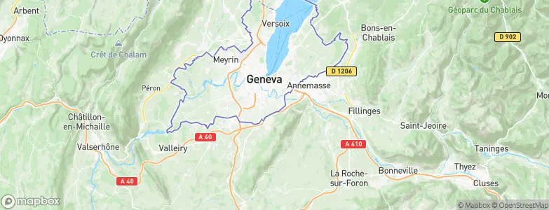Canton of Geneva, Switzerland Map