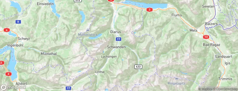 Canton of Glarus, Switzerland Map