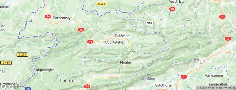 Canton of Jura, Switzerland Map