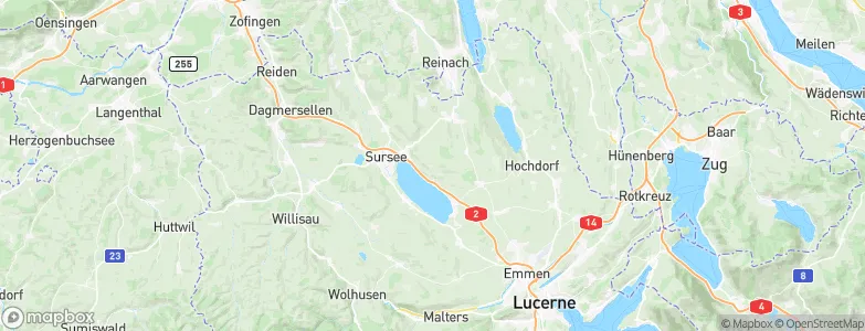 Canton of Lucerne, Switzerland Map
