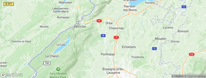 Canton of Vaud, Switzerland Map