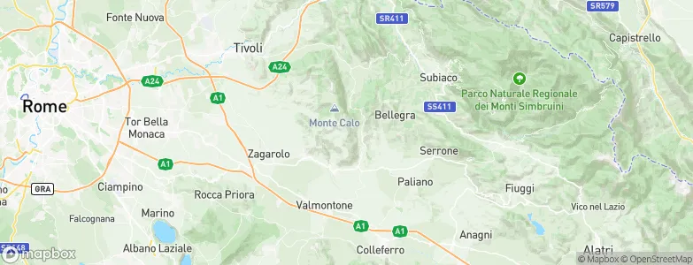 Capranica Prenestina, Italy Map