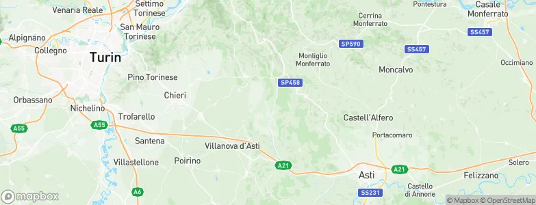 Capriglio, Italy Map