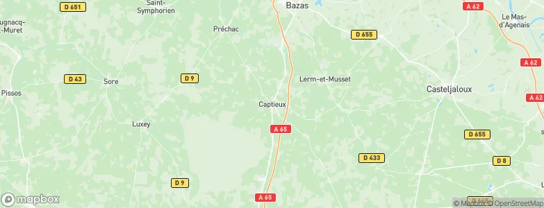Captieux, France Map