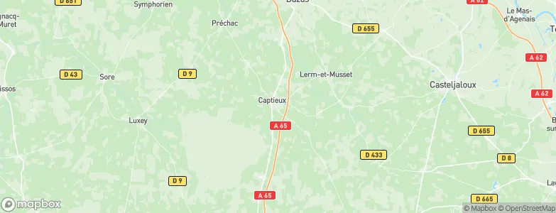 Captieux, France Map