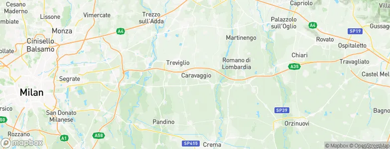 Caravaggio, Italy Map