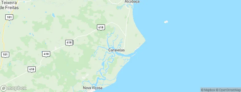Caravelas, Brazil Map