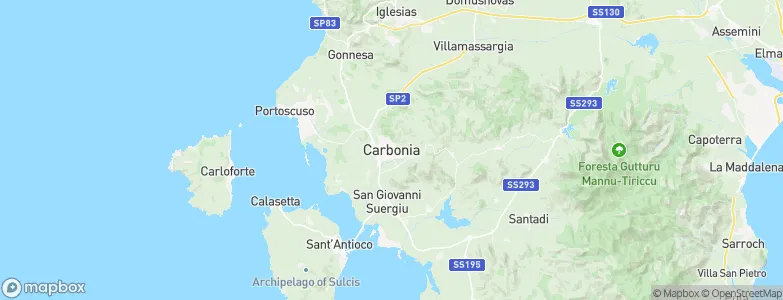 Carbonia, Italy Map