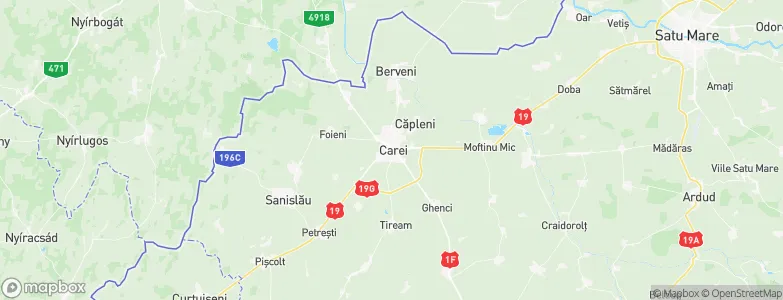 Carei, Romania Map
