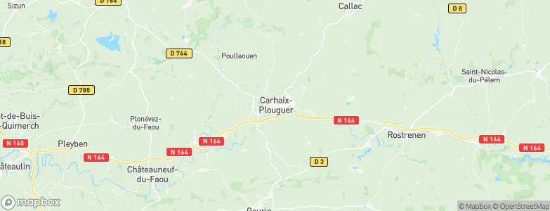 Carhaix-Plouguer, France Map