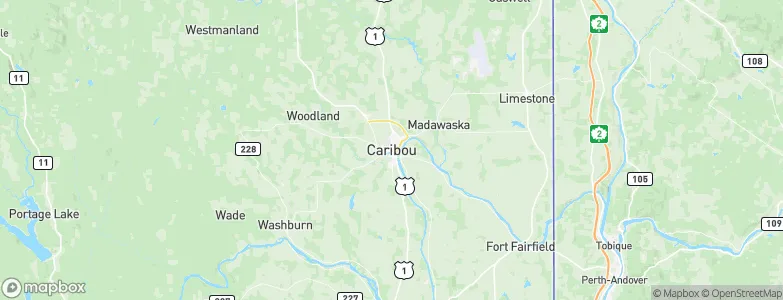 Caribou, United States Map