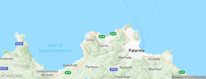 Carini, Italy Map