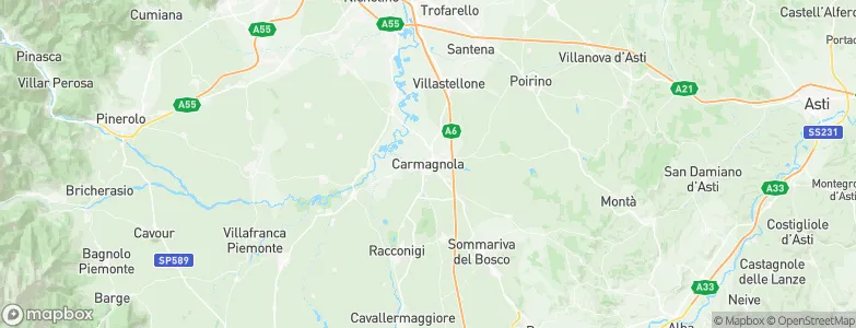 Carmagnola, Italy Map