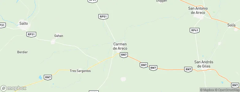 Carmen de Areco, Argentina Map