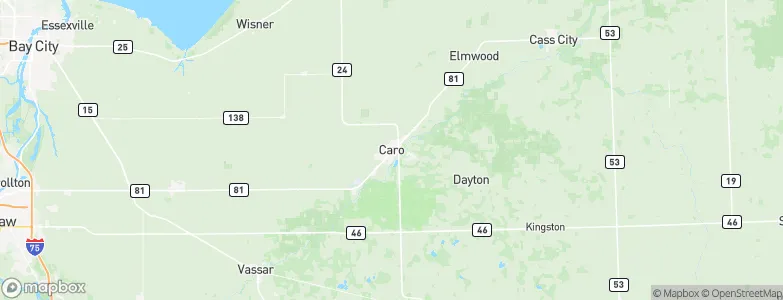 Caro, United States Map
