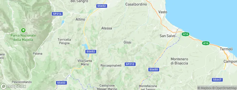 Carpineto Sinello, Italy Map