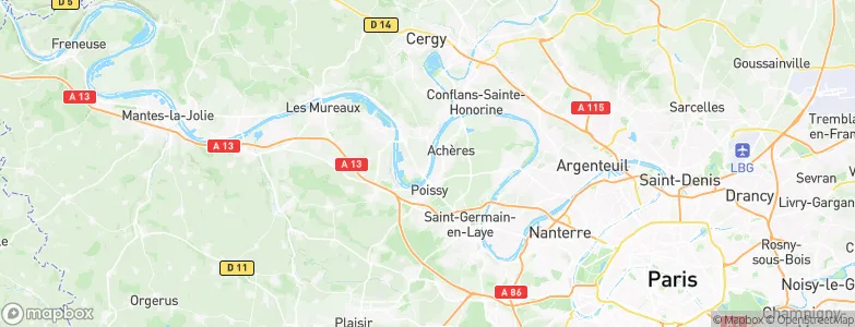 Carrières-sous-Poissy, France Map